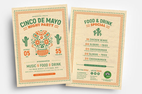 Cinco de Mayo Party and other Mexican Fiestas Flyer Template FREE PSD