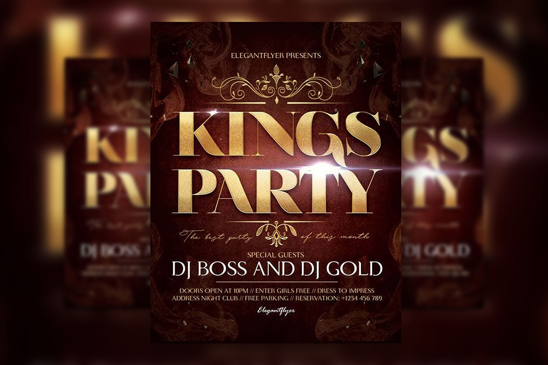 Kings Night Flyer Template - Party Flyers for photoshop