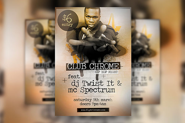 Club Chrome Hip Hop Flyer Template FREE PSD
