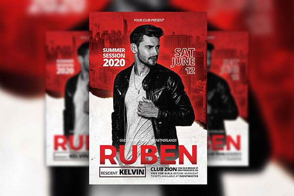 Club DJ Event Flyer Template FREE PSD