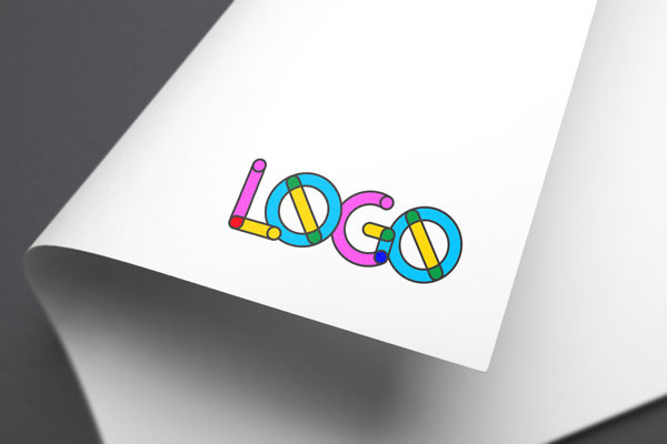Colorful Printed Logo on Paper Mockup FREE PSD