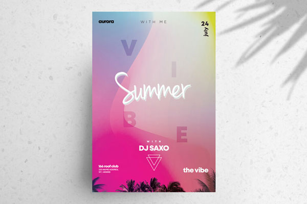 Colorful Summer Party Event Flyer Template FREE PSD