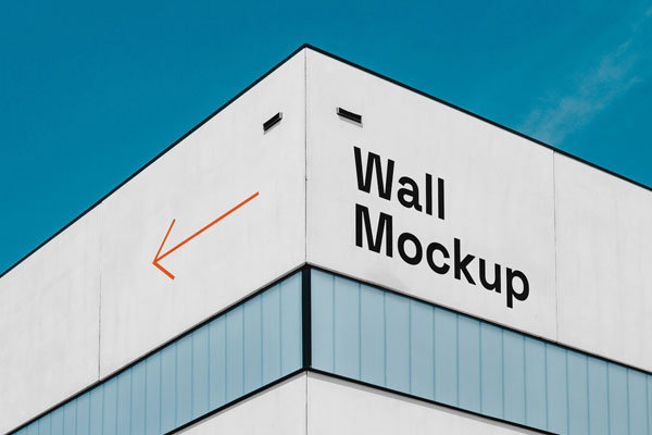 Corner View of Building with White Walls Mockup (FREE) - Resource Boy