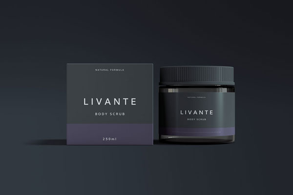 Cosmetic Glass Jar with Box Mockup FREE PSD