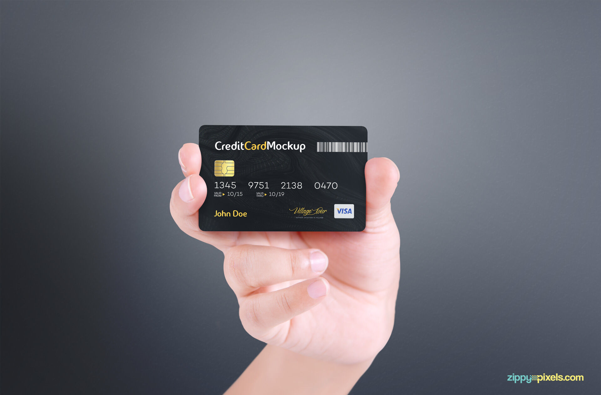 Credit Card Mockup with 4 Unique Holding Positions FREE PSD