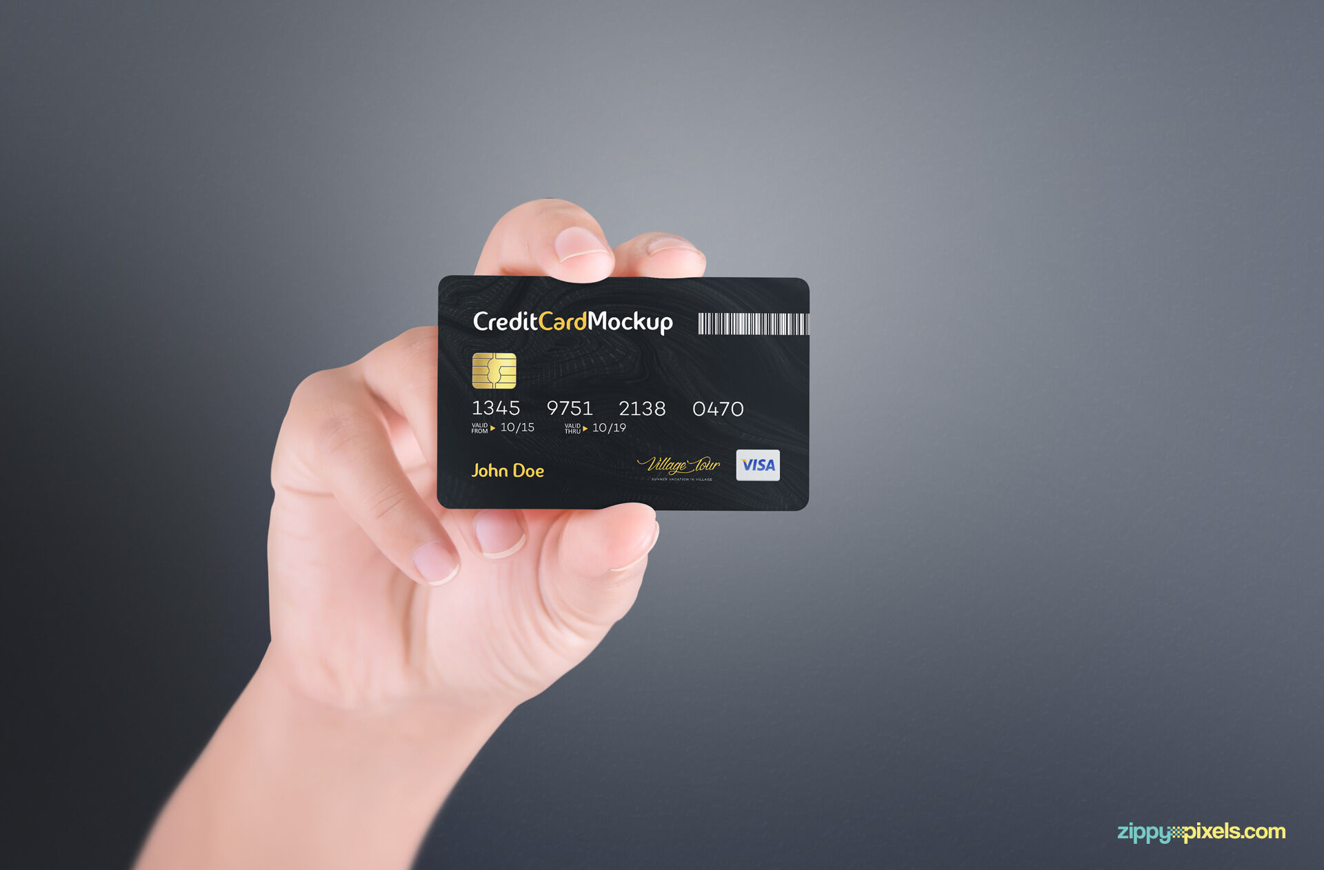 Credit Card Mockup with 4 Unique Holding Positions FREE PSD