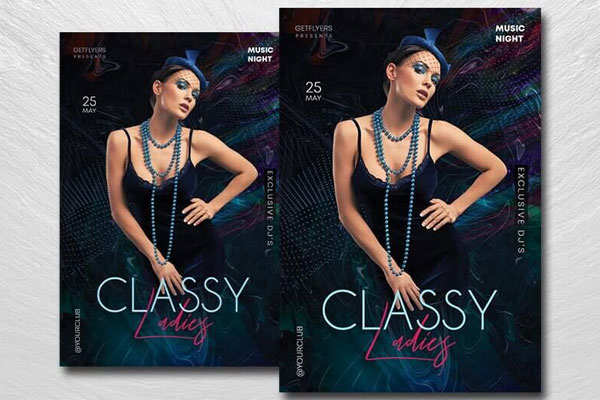 Dark, Abstract Night-Party Flyer Template FREE PSD