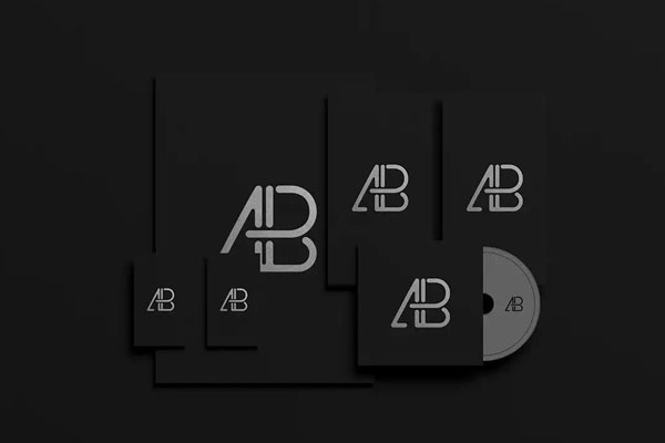 Dark Foil Branding Identity Mockup FREE PSD