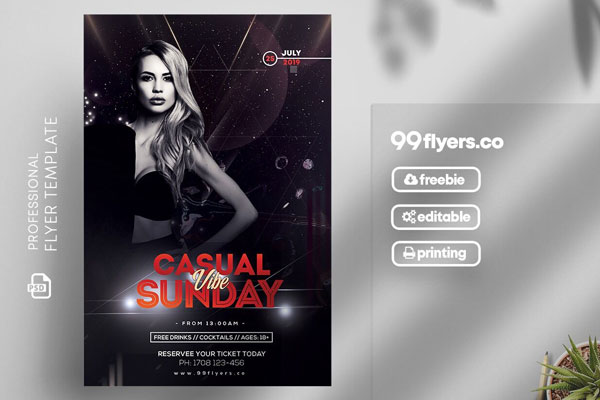 Dark, Futuristic Nightclub Flyer Template FREE PSD