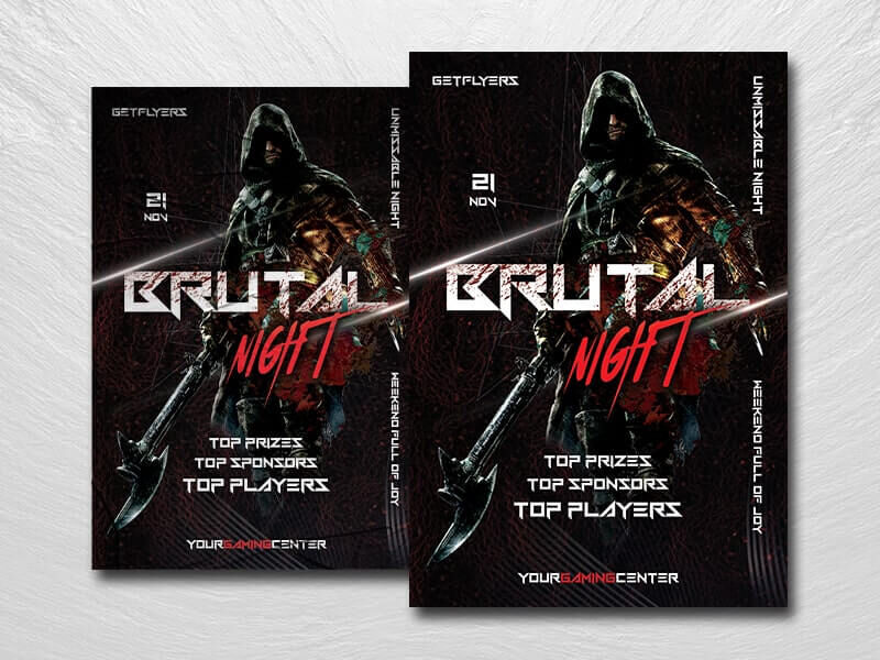 Dark Gaming Event Flyer Template FREE PSD