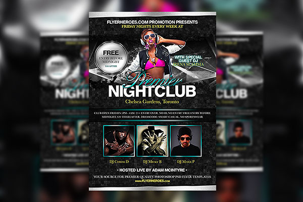 Dark Nightclub Party Flyer Template FREE PSD