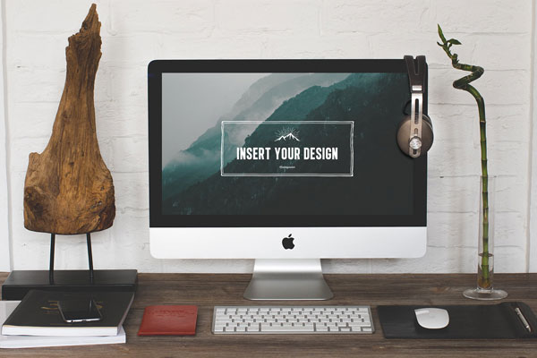 Desktop Mockup With Decorative Objects FREE PSD