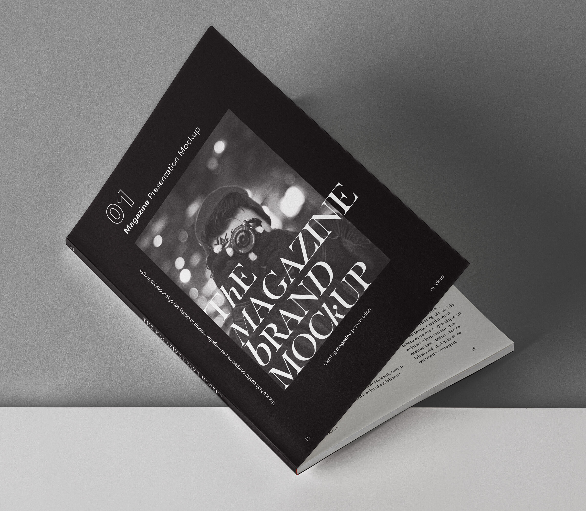 Diagonal Catalog Magazine Mockup FREE PSD