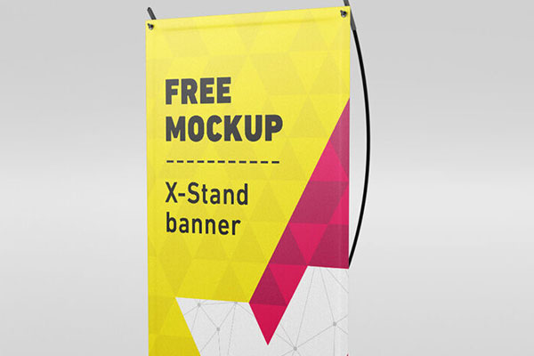 Different Views of a X-Stand Banner Mockup Free Download | Resource Boy