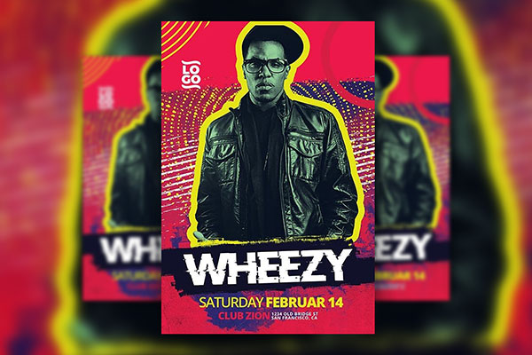 DJ Artist Flyer Template Featuring a Red Theme FREE PSD