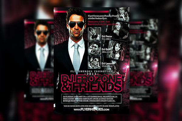 DJ Night Club Flyer Template FREE PSD