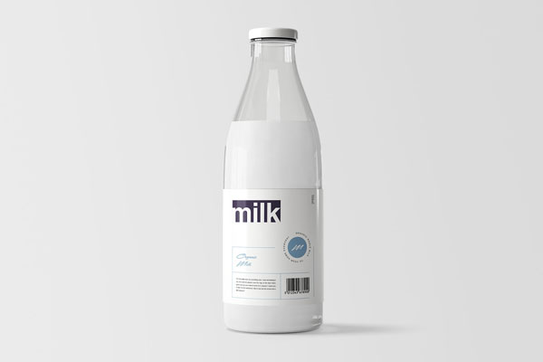 Editable Classic Glass Milk Bottle Mockup Free Download | Resource Boy