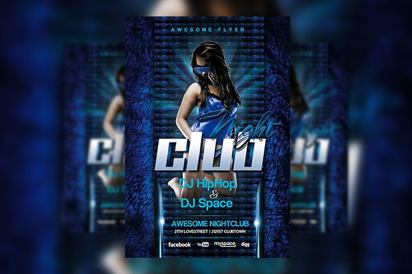 Electro Nightclub and DJ Artist Flyer Template FREE PSD