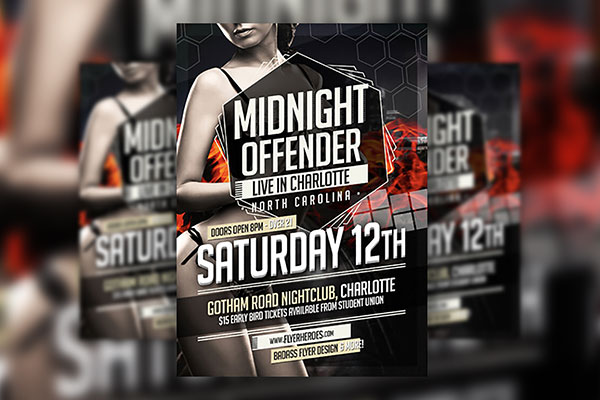 Elegant Band and Theater Show Flyer Template in Black FREE PSD