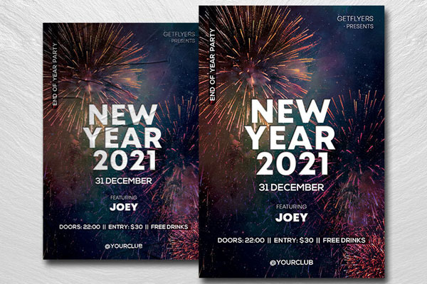 Elegant New Year Flyer Template FREE PSD