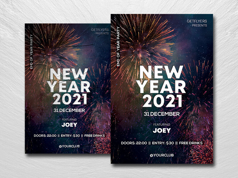 Elegant New Year Flyer Template FREE PSD