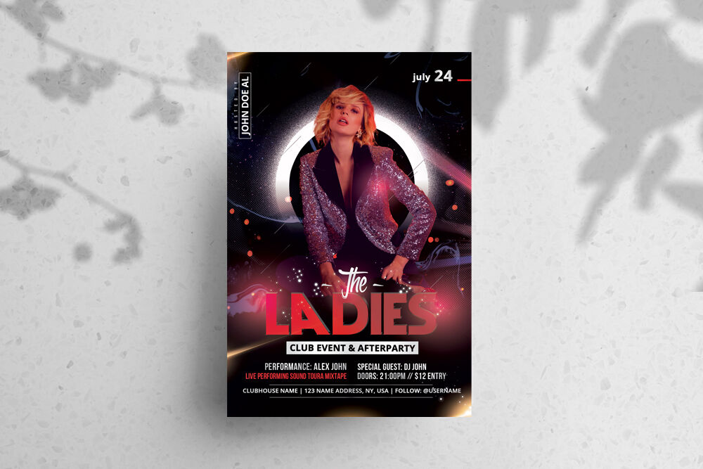Event Ladies Club Party Flyer Template FREE PSD