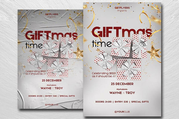 Festive Christmas Flyer Template FREE PSD
