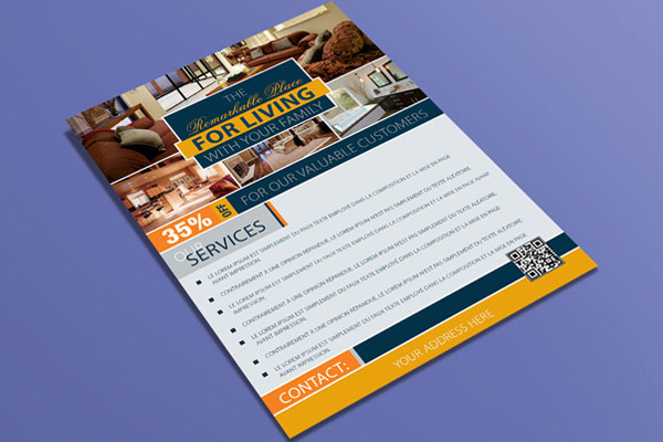 Flat Interior Designs Flyer Template FREE PSD