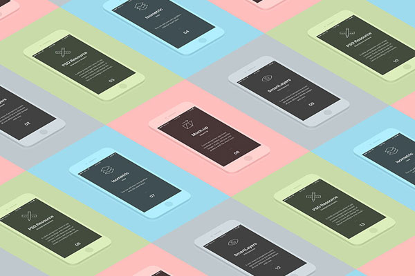 Flat Isometric App Screens Mockup FREE PSD