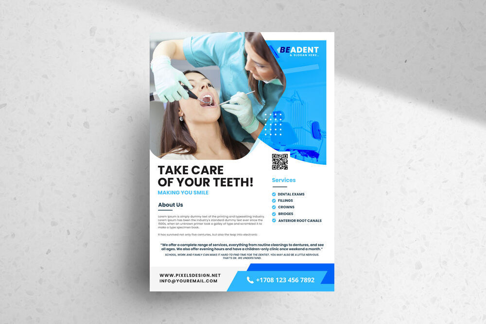 Flat Medical Service Flyer Template FREE PSD