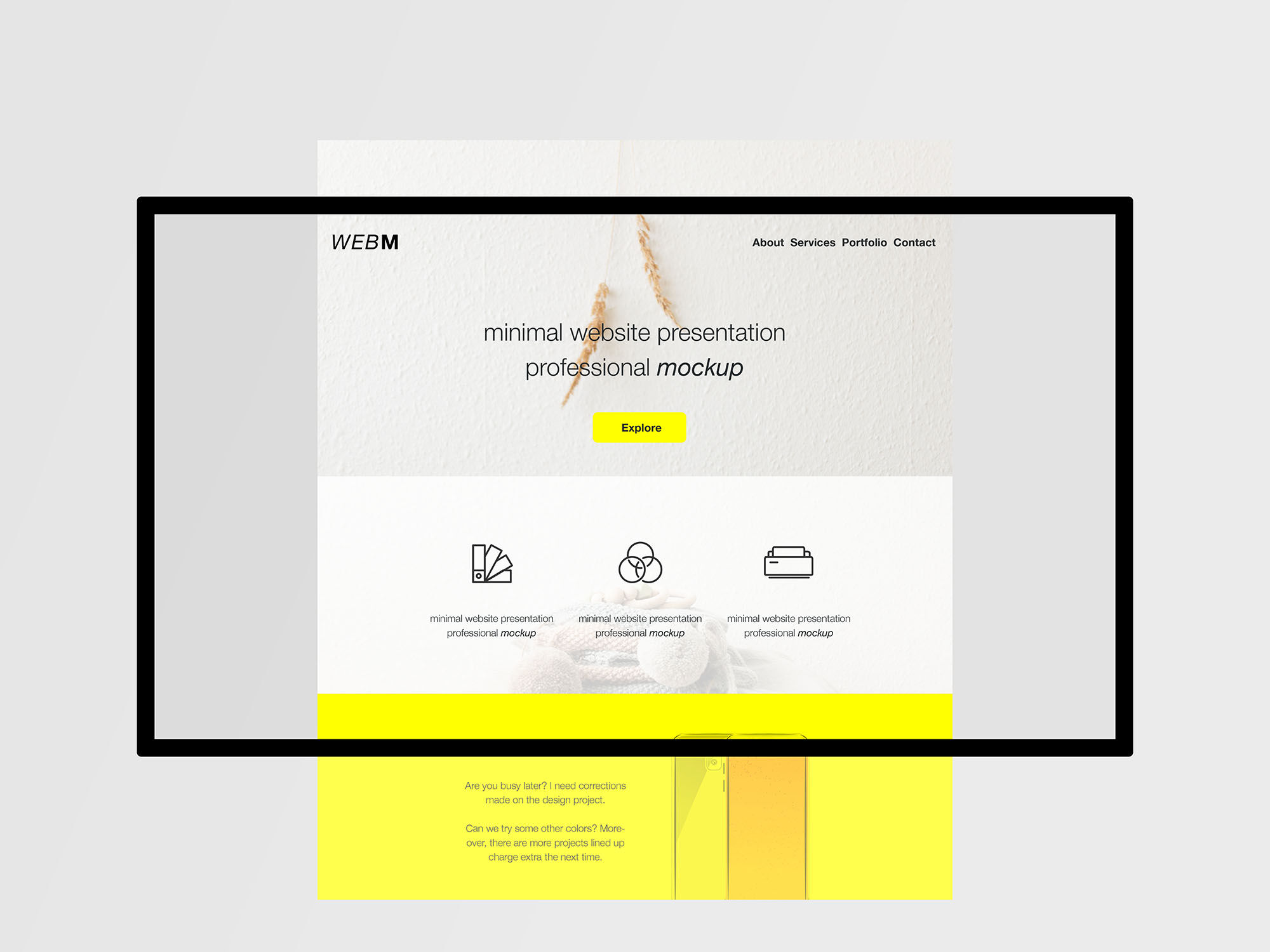 Flat Website Presentation In Striking Colors Mockup FREE PSD