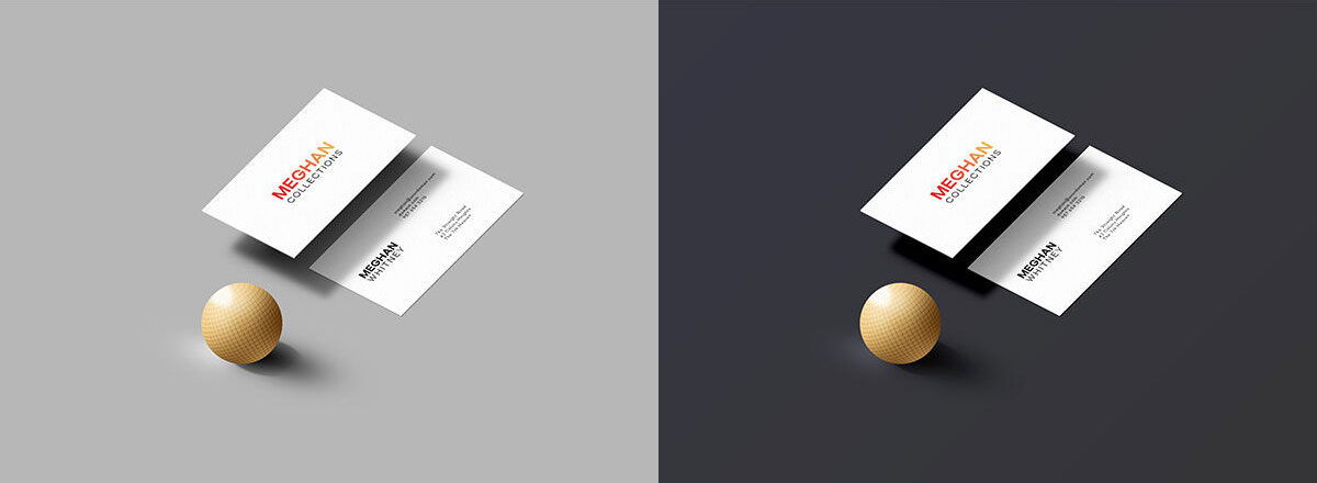 Floating and Placed Business Cards Mockup FREE PSD