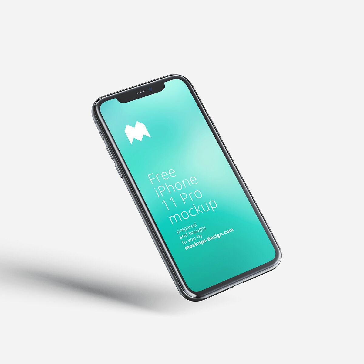 Floating Iphone 11 Pro Mockup On A White Background FREE PSD