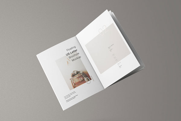 Letter Brochure Cover Mockup with Shadows Overlay (FREE) - Resource Boy