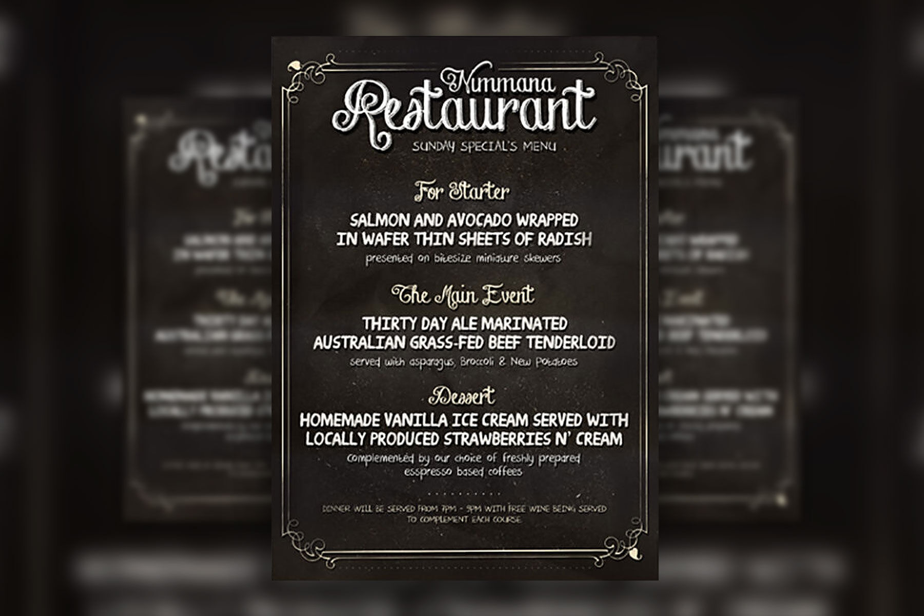 Flyer Template Featuring Classic Design Chalk Board Menu (FREE