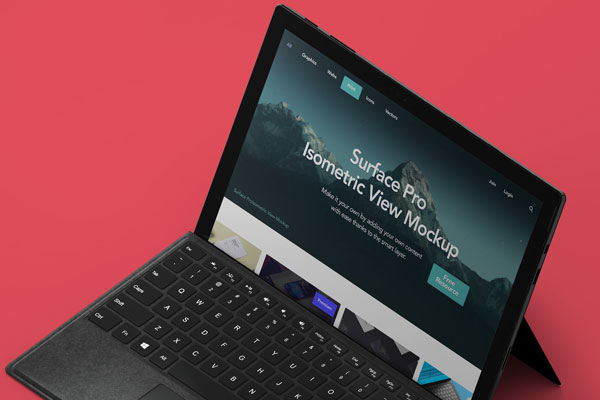 Free Modern-looking Perspective Surface Mockup FREE PSD