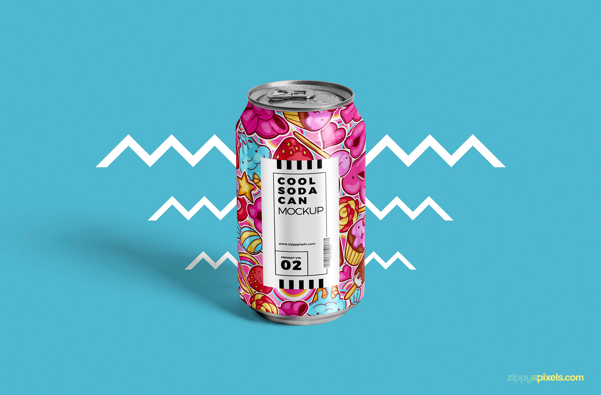 Front Side Of a Beverage Tin Can Mockup FREE PSD
