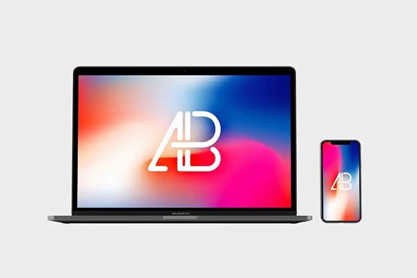 Front View Iphone X And Macbook Pro Mockup FREE PSD