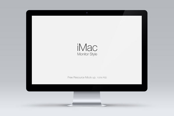 Front View of a Cinema Display Psd Mockup FREE PSD