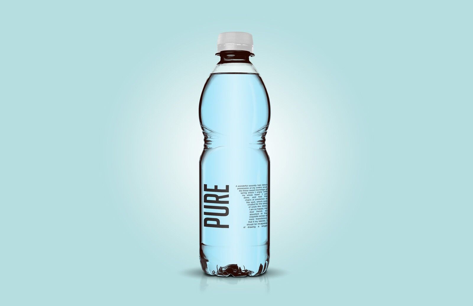 Front View of a Clear Plastic Bottle Mockup FREE PSD