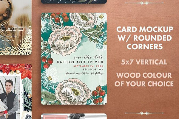 Front View of Artistic Congratulations Cards Mockup FREE PSD