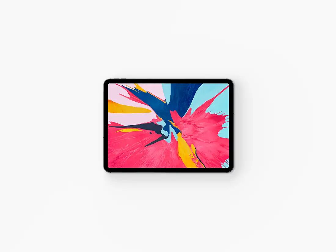 Frontal iPad Pro 2018, Plain Background Mockup Set FREE PSD