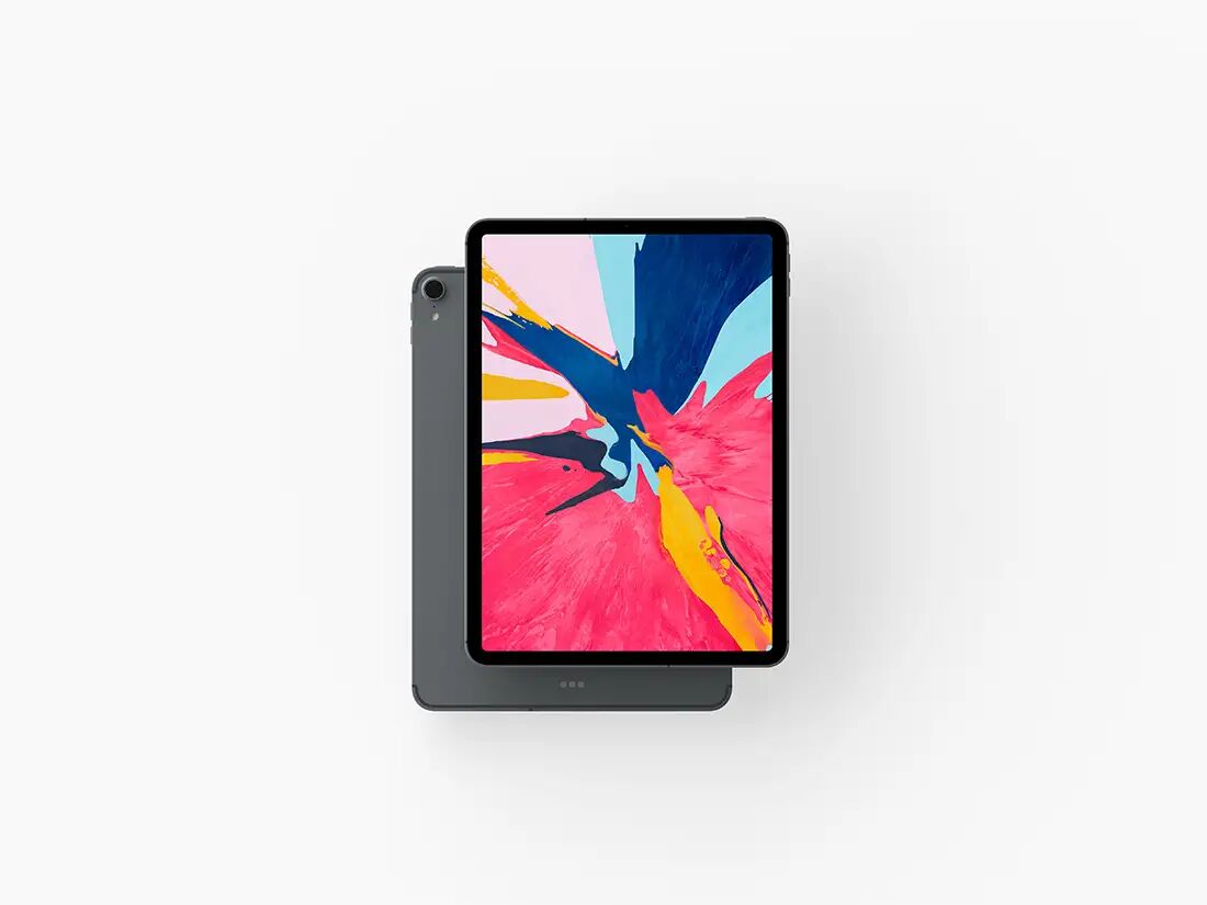 Frontal iPad Pro 2018, Plain Background Mockup Set FREE PSD