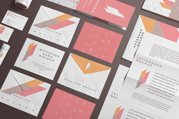 Full Pack Of Branding Stationery Items Mockup FREE PSD