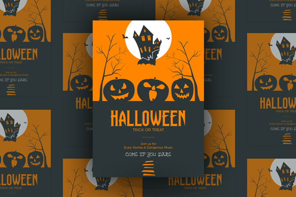 Spooky Halloween Night Party Flyer Template (FREE) - Resource Boy