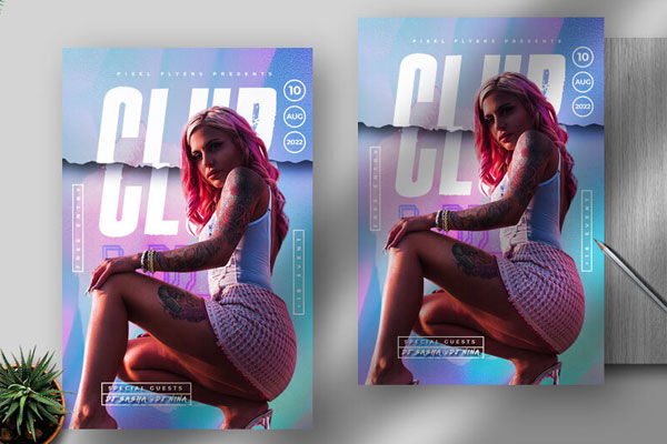 Futuristic Club Flyer Template FREE PSD
