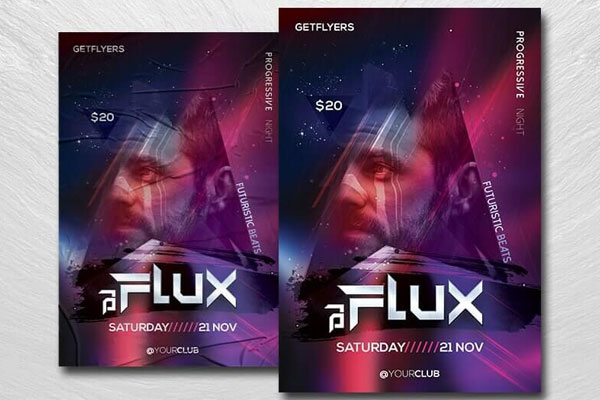 Futuristic DJ Party Flyer Template FREE PSD