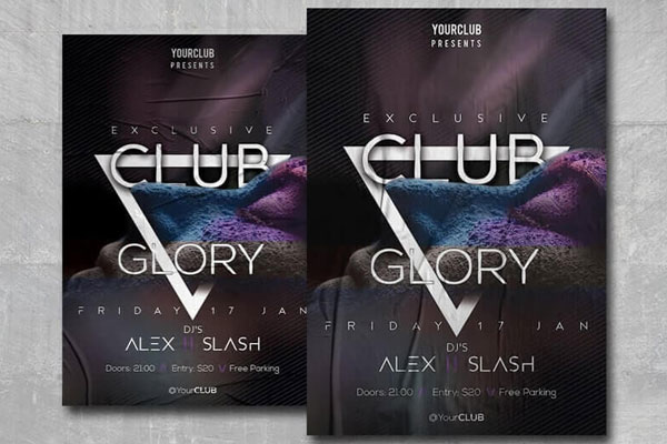 Futuristic Nightclub Flyer Template FREE PSD
