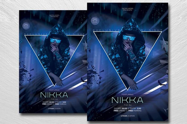 Futuristic Nightclub Vibes Flyer Template FREE PSD