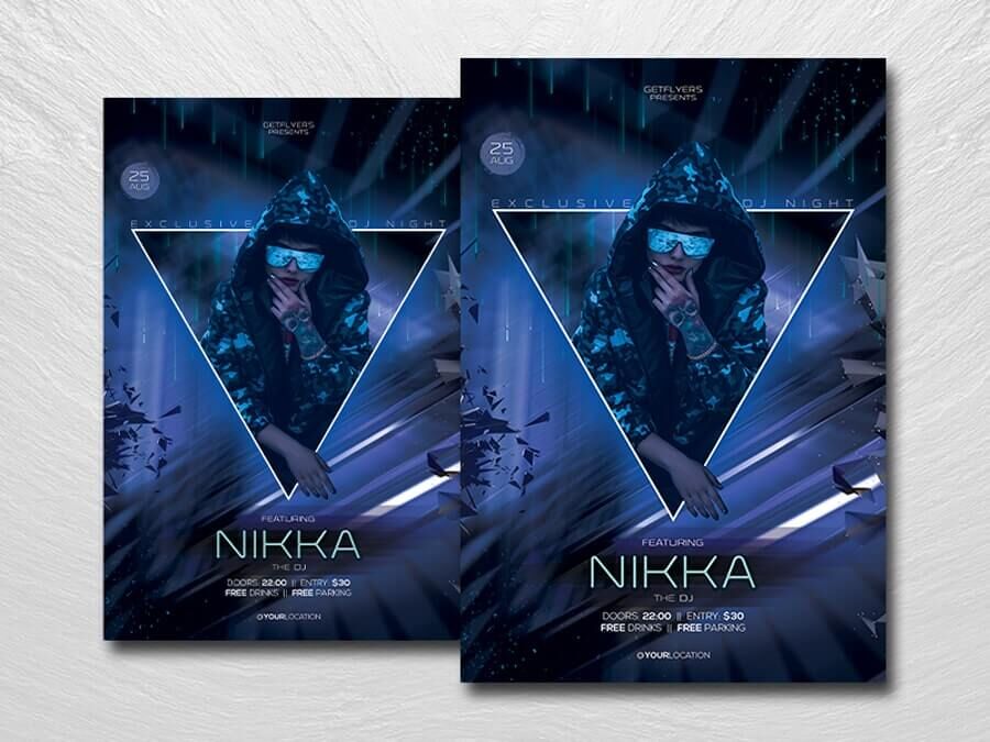 Futuristic Nightclub Vibes Flyer Template FREE PSD